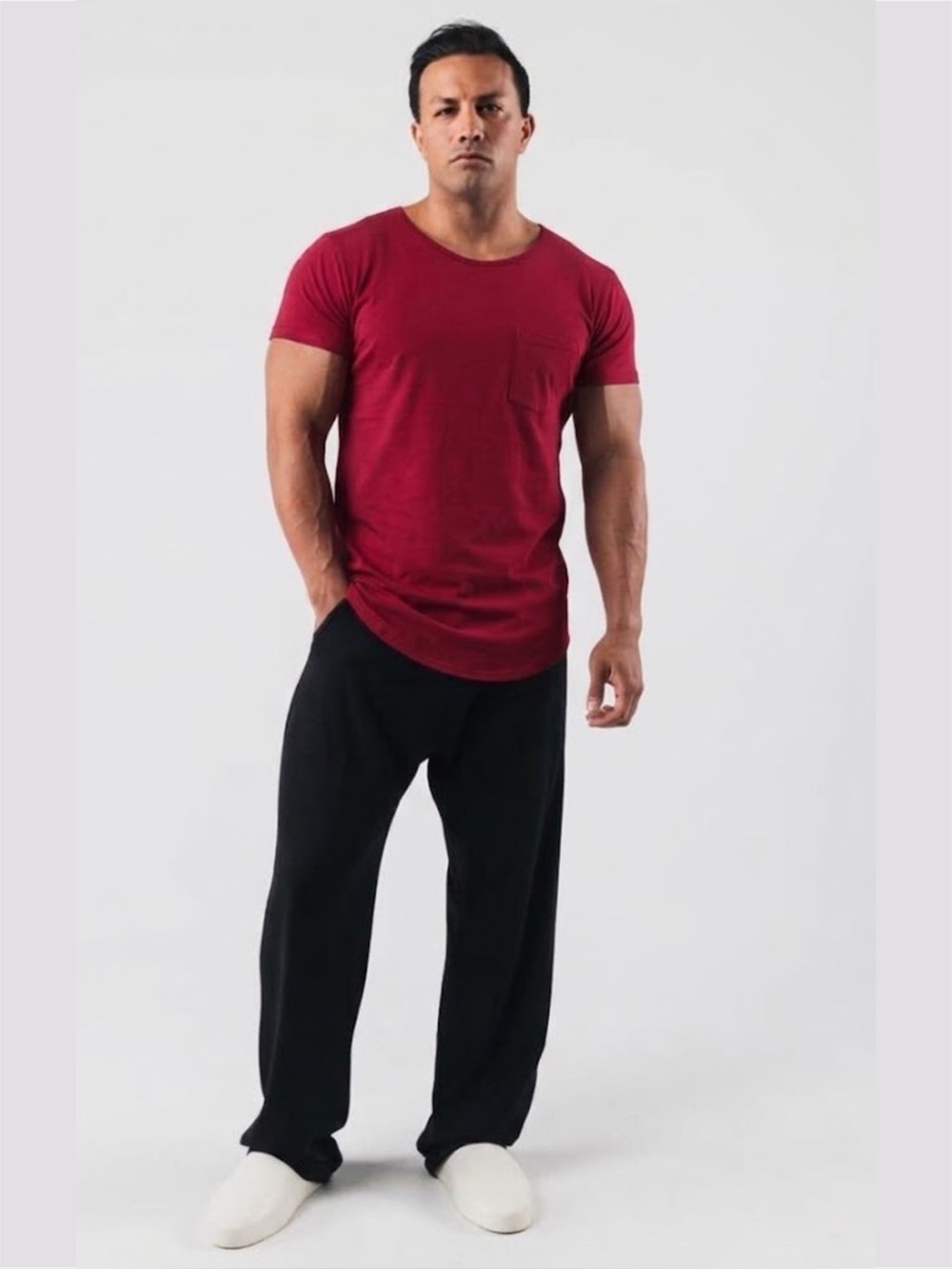 Alphalete Red Pocket Scoopneck Tee